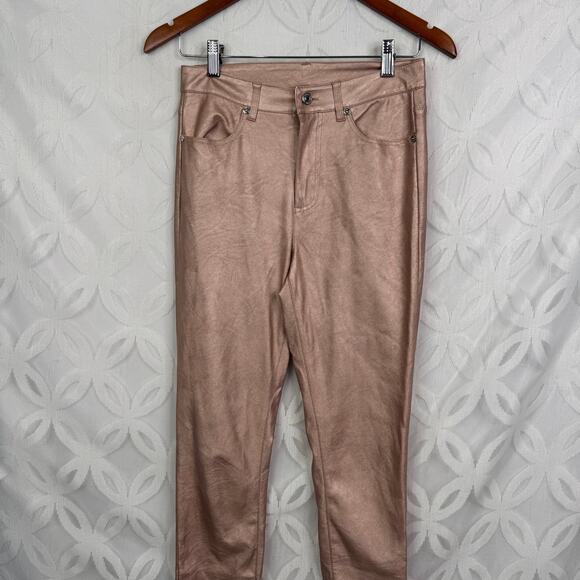 Free People Long and Lean Rose Gold High Rise Vegan Leather Legging - Picture 7 of 11